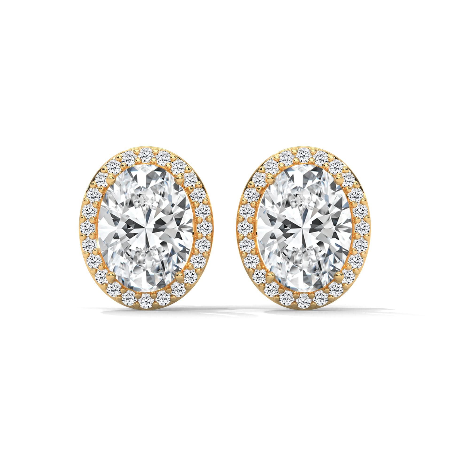 Oval Halo Stud Earring