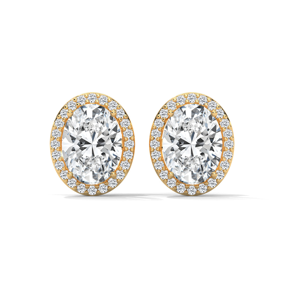 Oval Halo Stud Earring