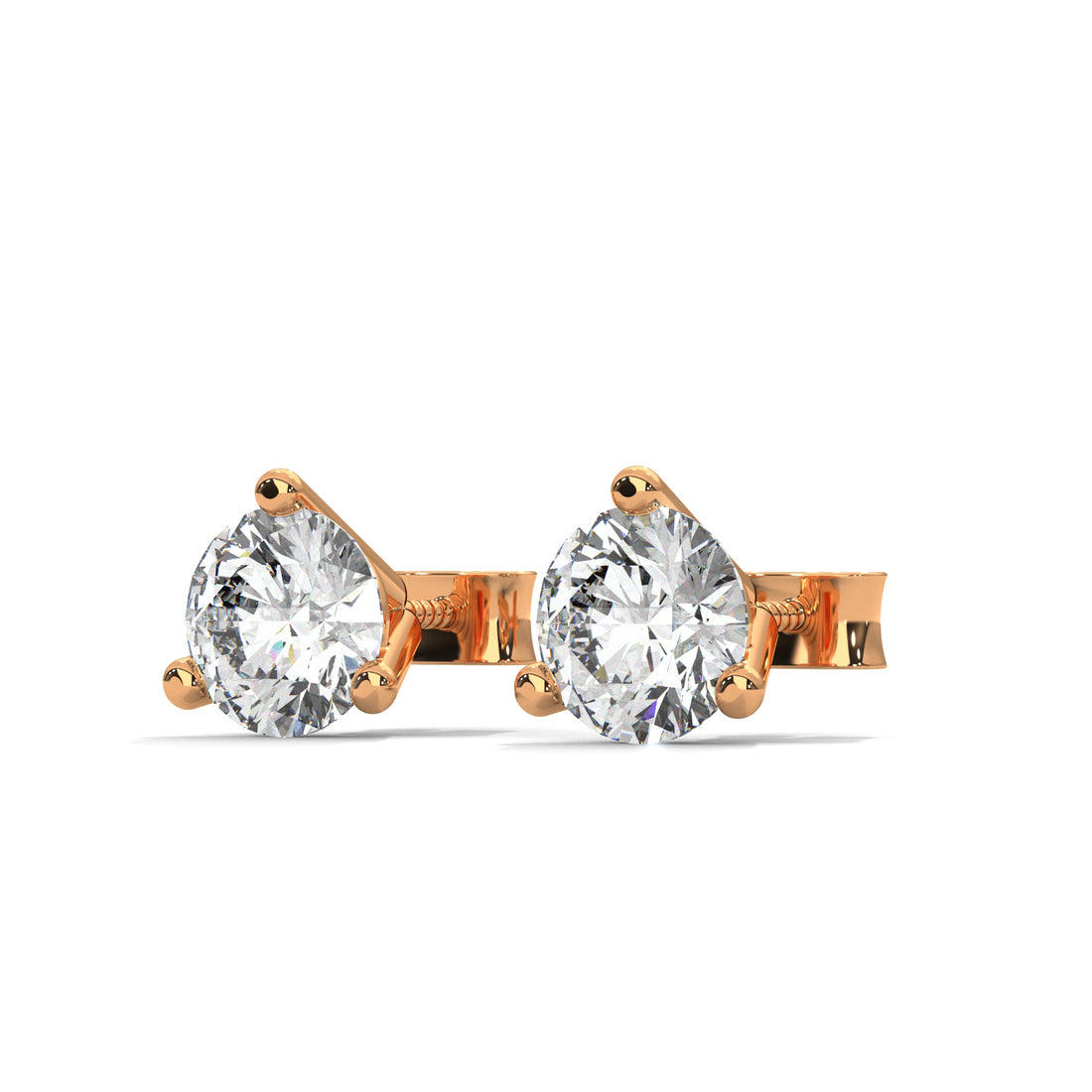 1 carat stud earring rose gold