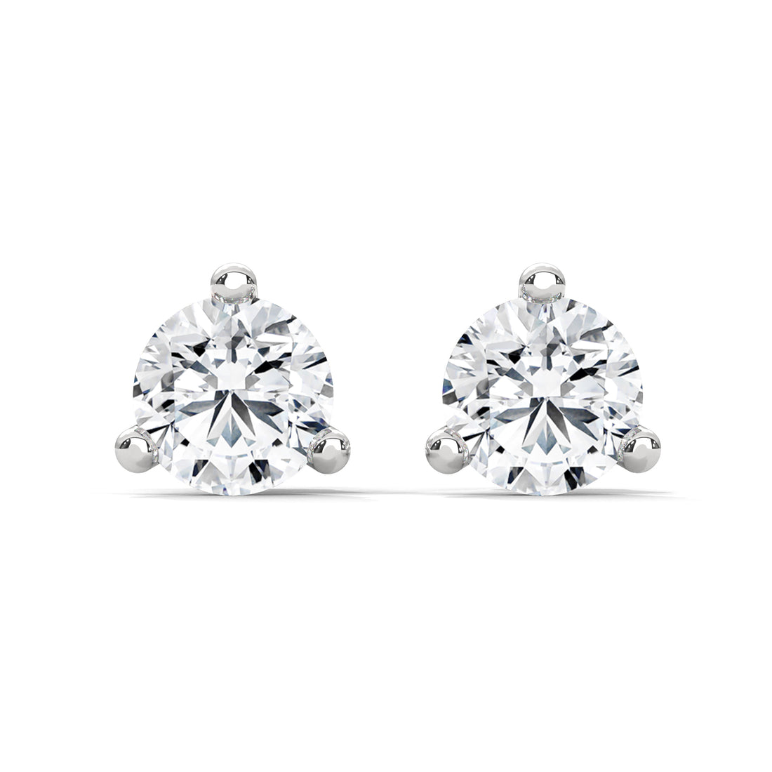 1 carat white gold stud earring