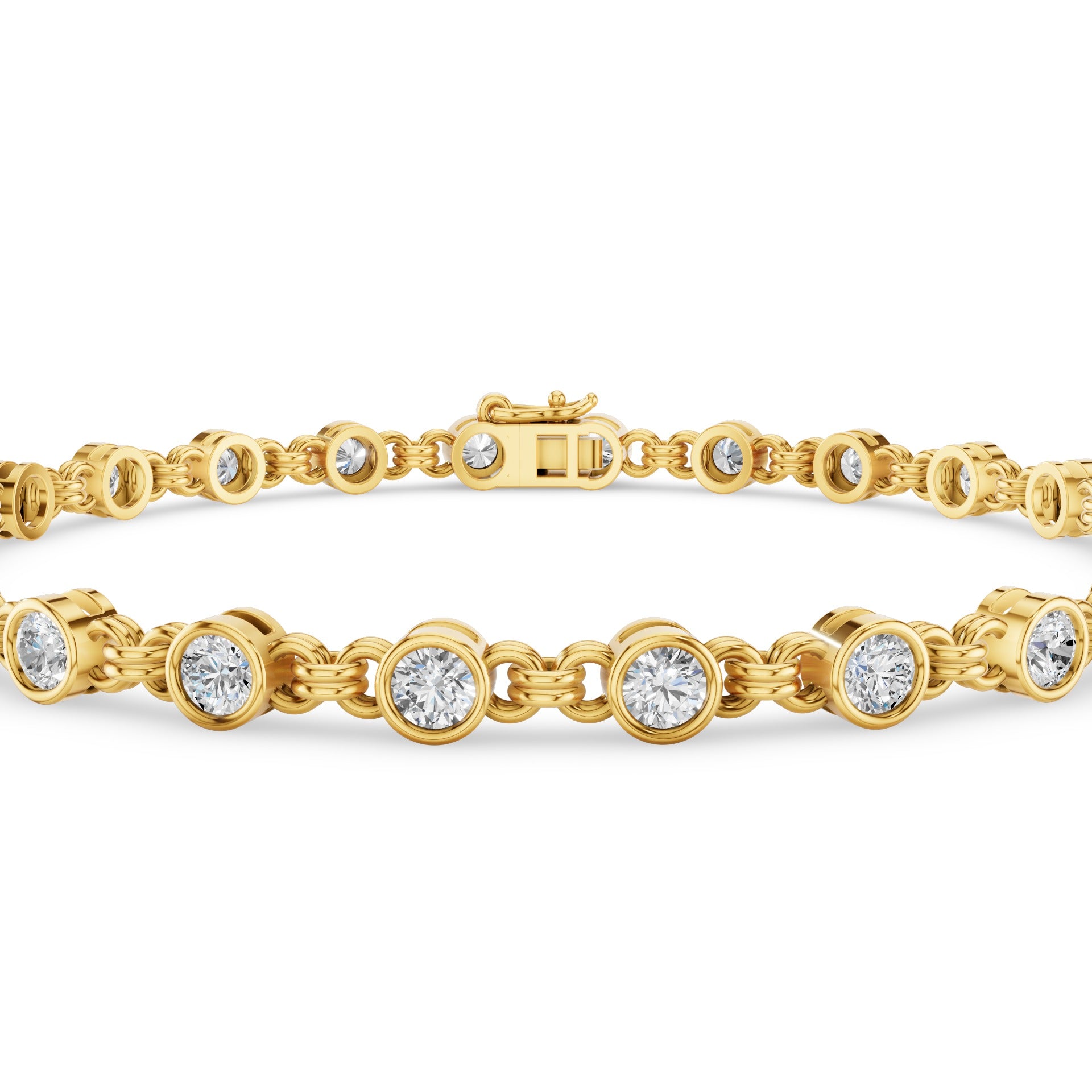 2.00 CTW Lab Diamond Bezel Set Tennis Bracelet