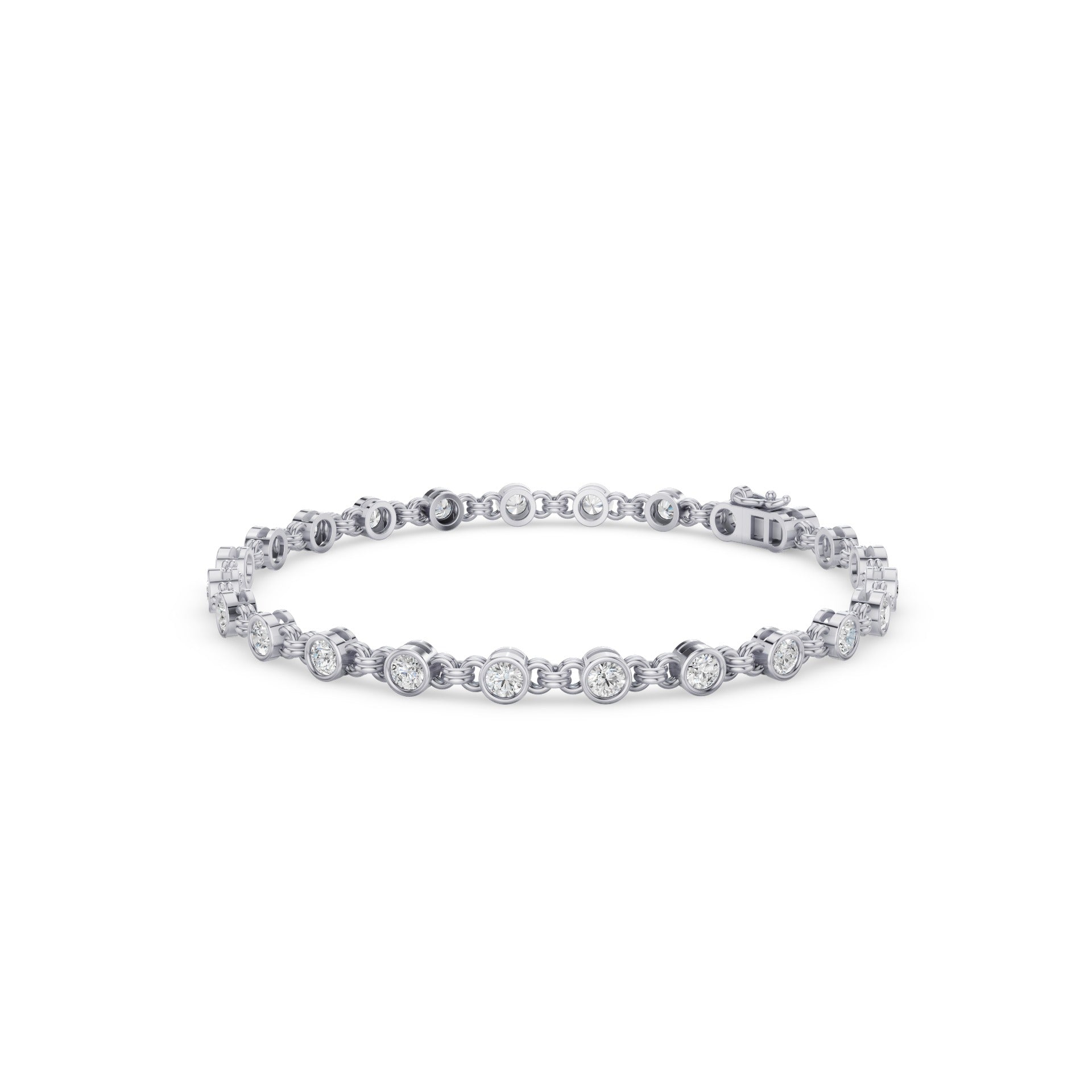 2.00 CTW Lab Diamond Bezel Set Tennis Bracelet