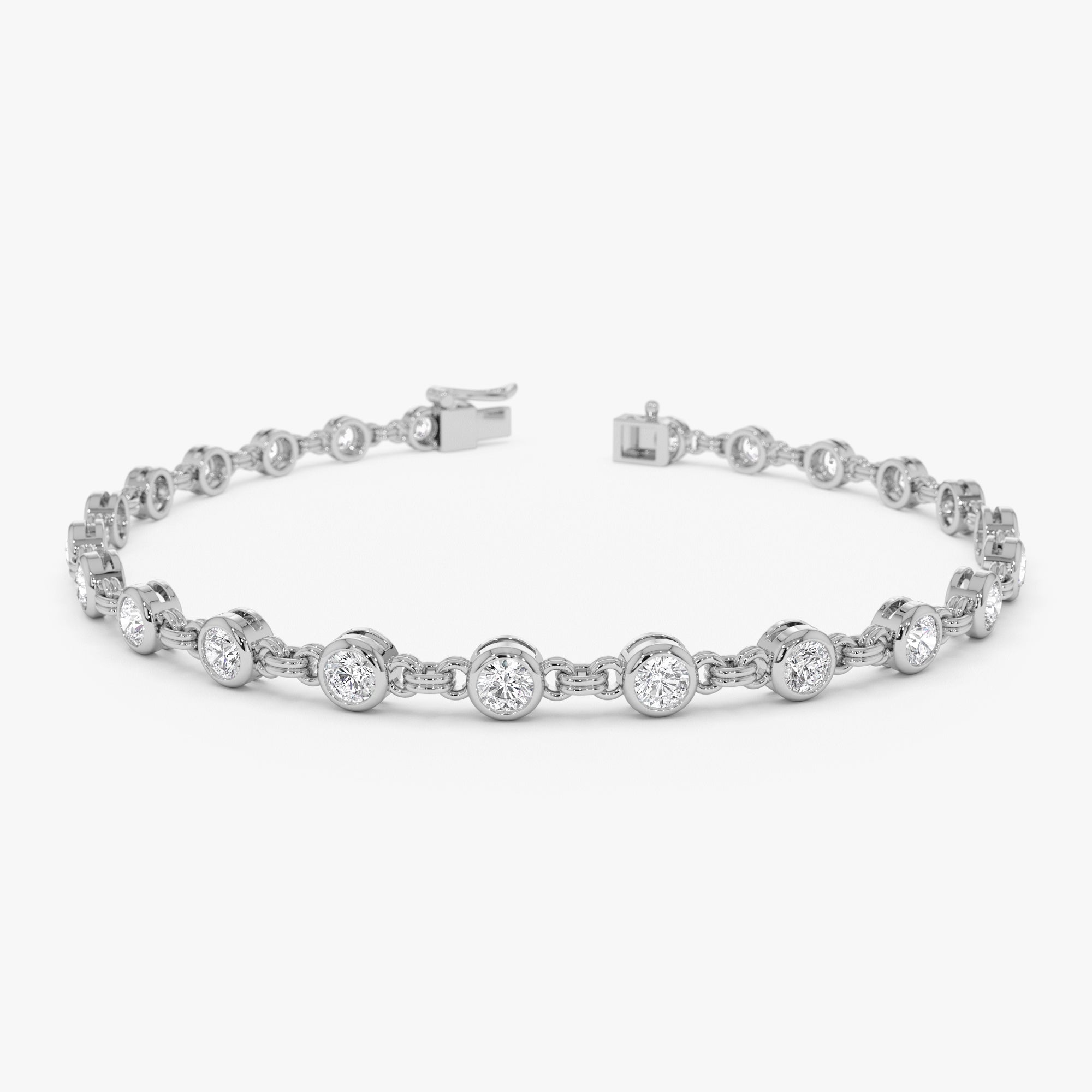 Diamond bracelet on a white background