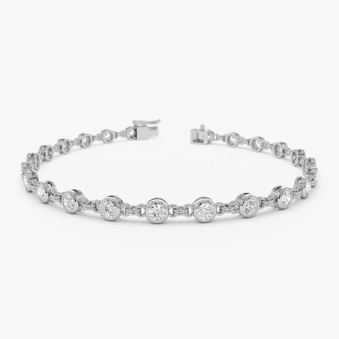 Diamond bracelet on a white background
