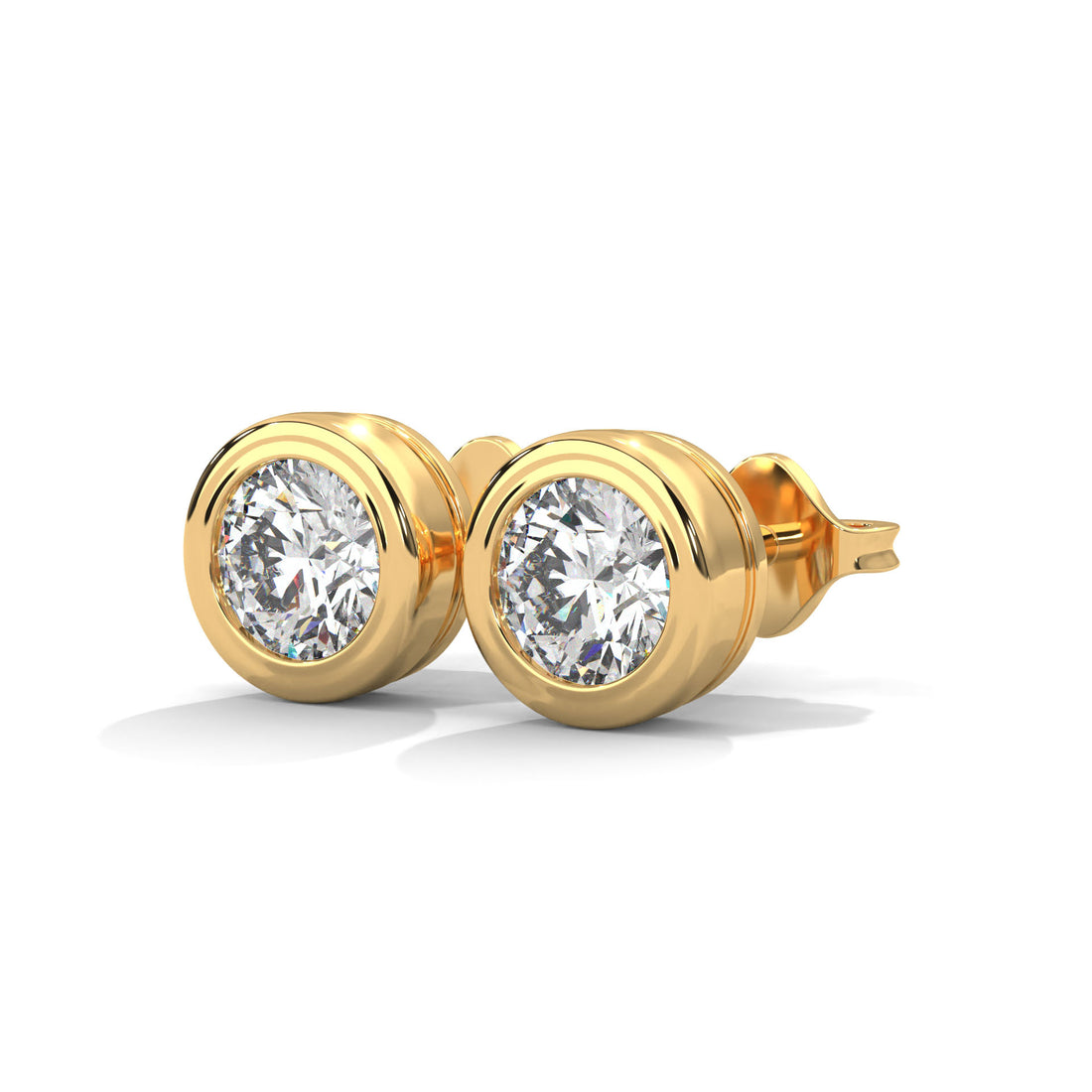 2 carat gold studded solitaire earring