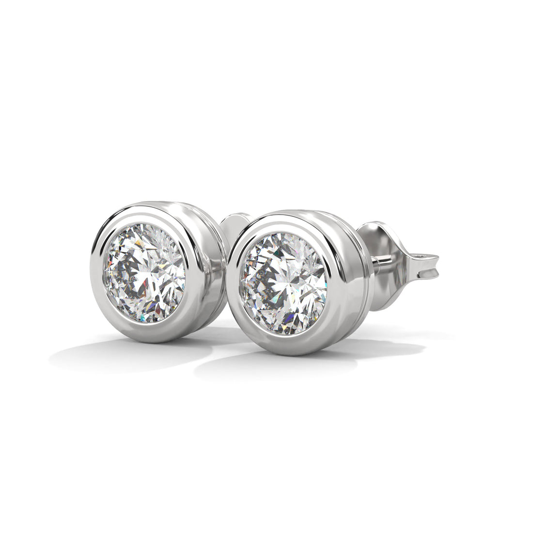 2 carat white gold studded solitaire earring