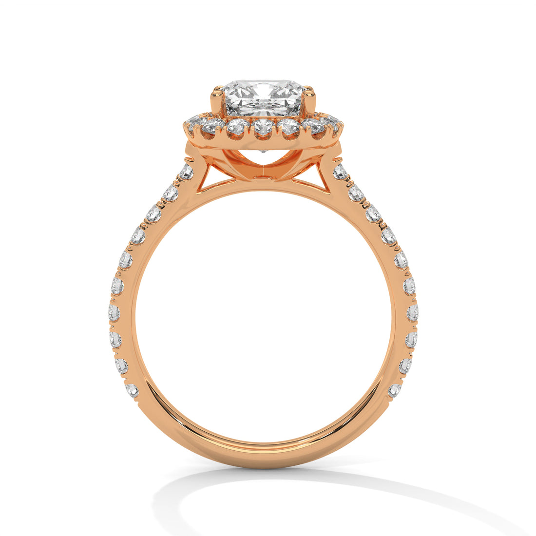 2 carat rose gold cushion ring