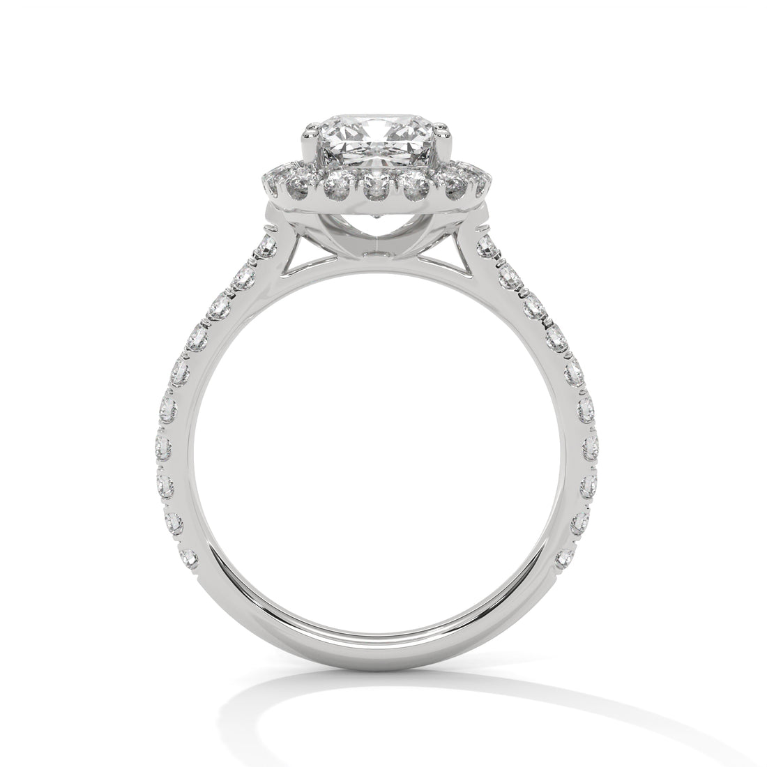 2 carat white gold cushion  ring