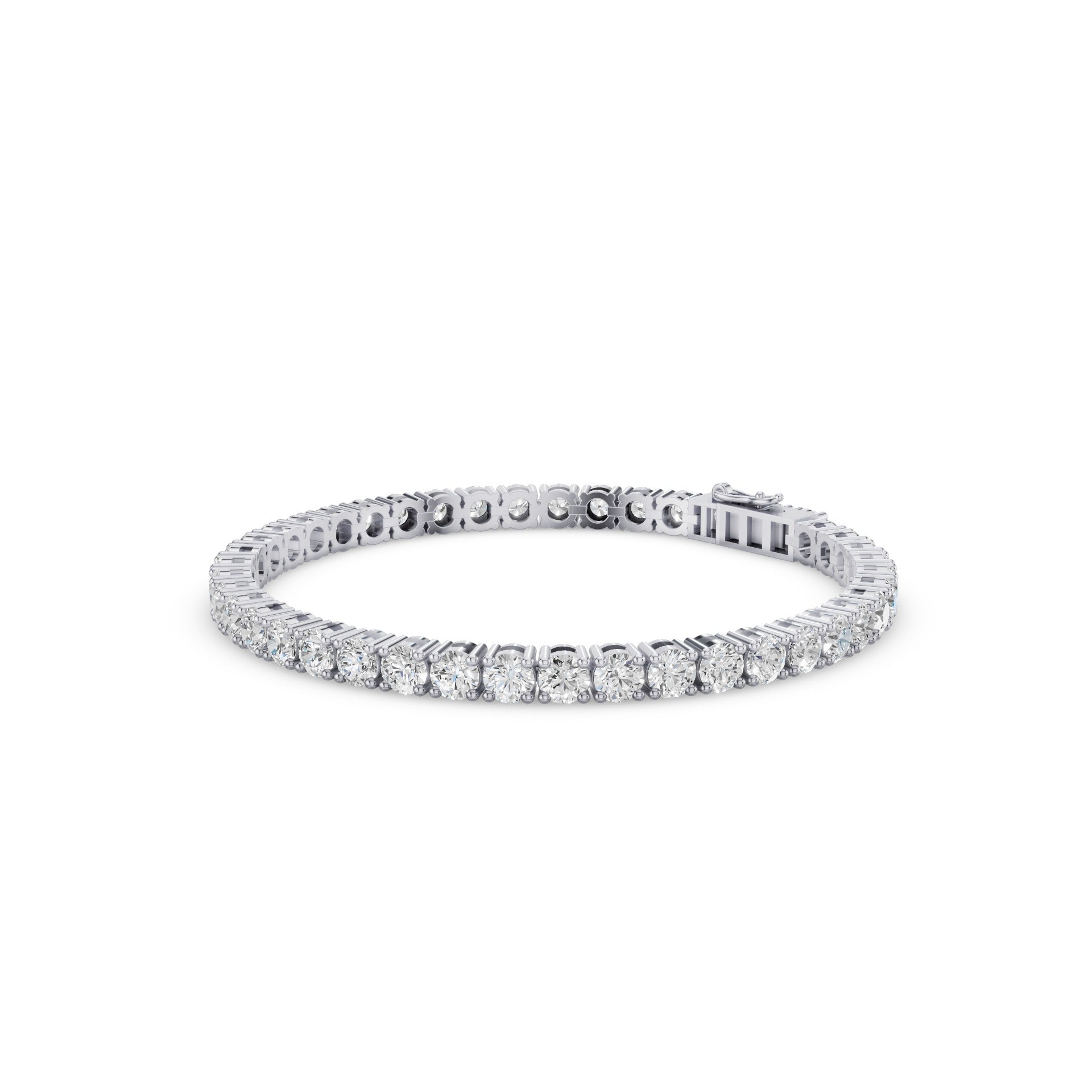 Round Lab Grown Diamond Tennis Bracelet