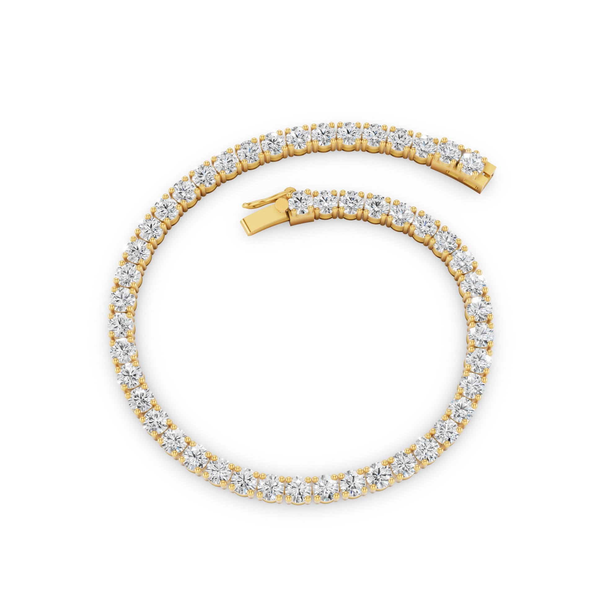 Round Lab Grown Diamond Tennis Bracelet