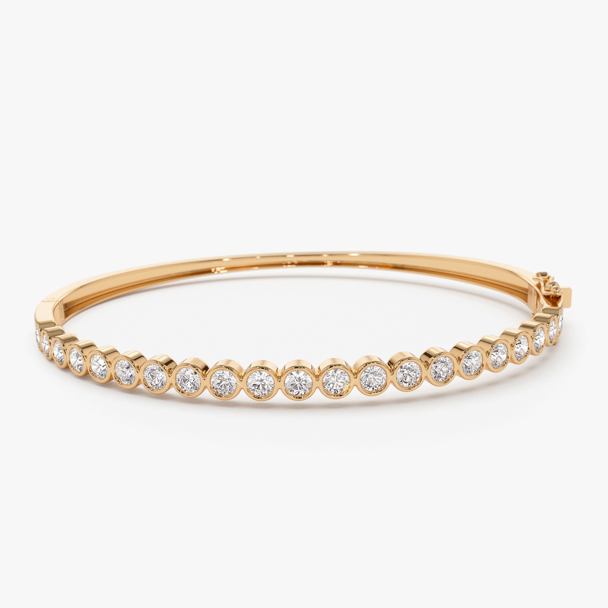 3.7 MM Diamond Bezel Setting Bangle