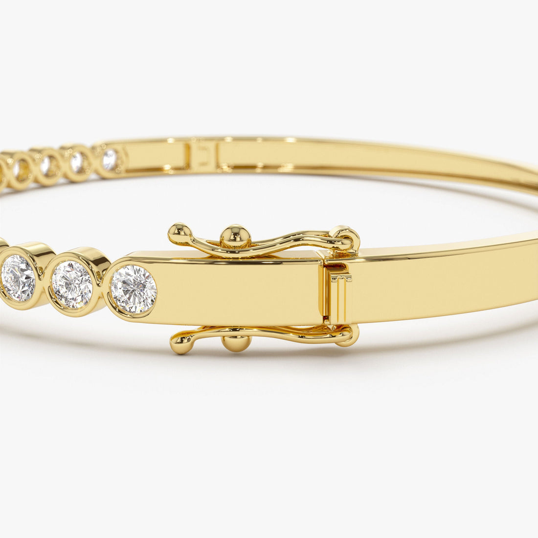 3.7 MM Diamond Bezel Setting Bangle