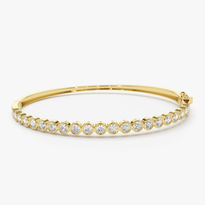 3.7 MM Diamond Bezel Setting Bangle