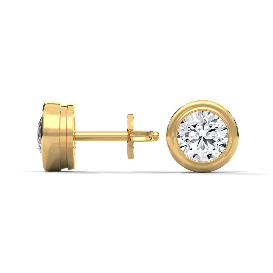 3 carat gold studded solitaire earring