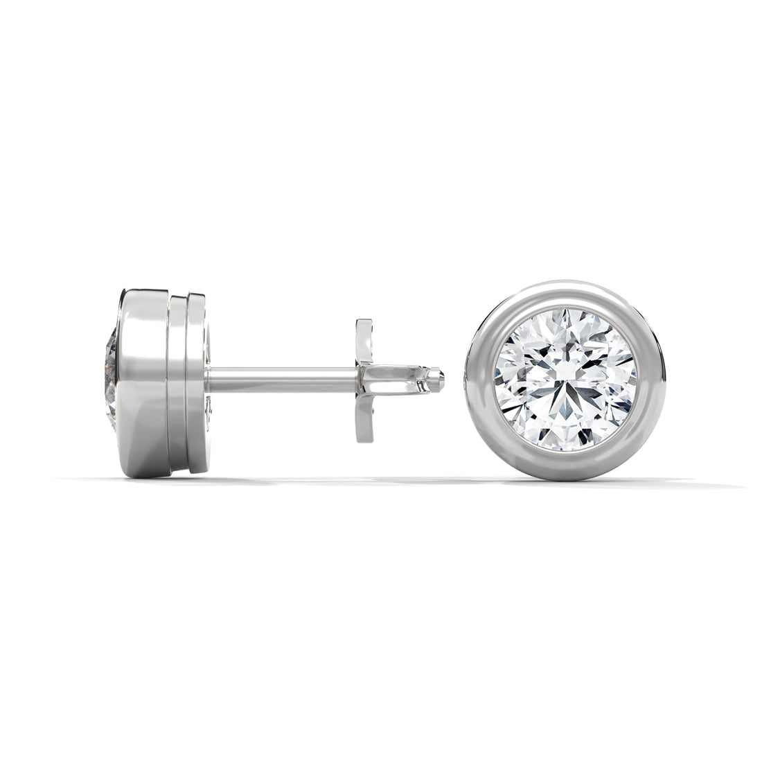 3 carat white gold studded solitaire earring