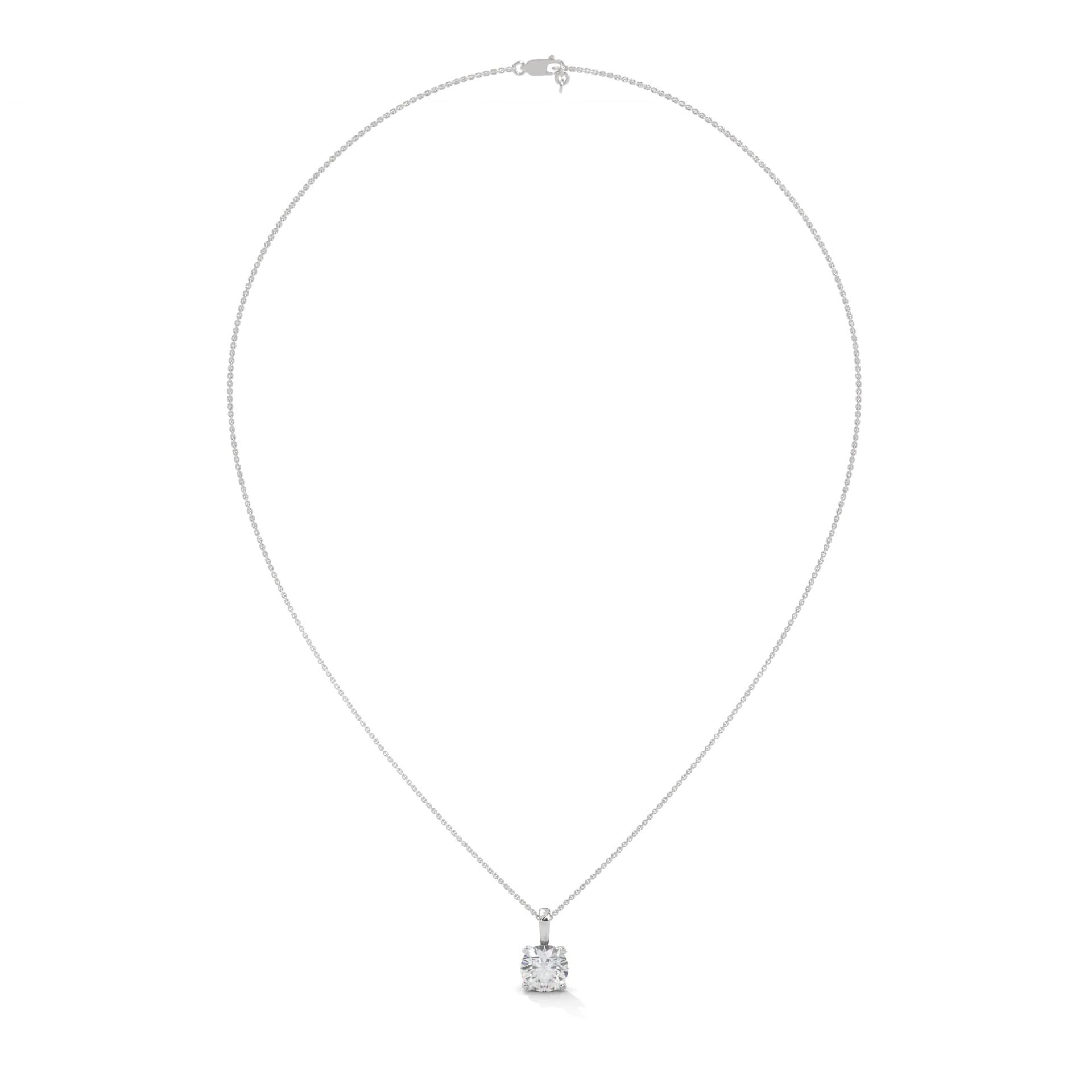3 carat silver gold lab diamond necklace