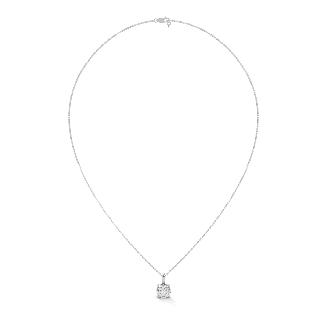 3 carat silver gold lab diamond necklace