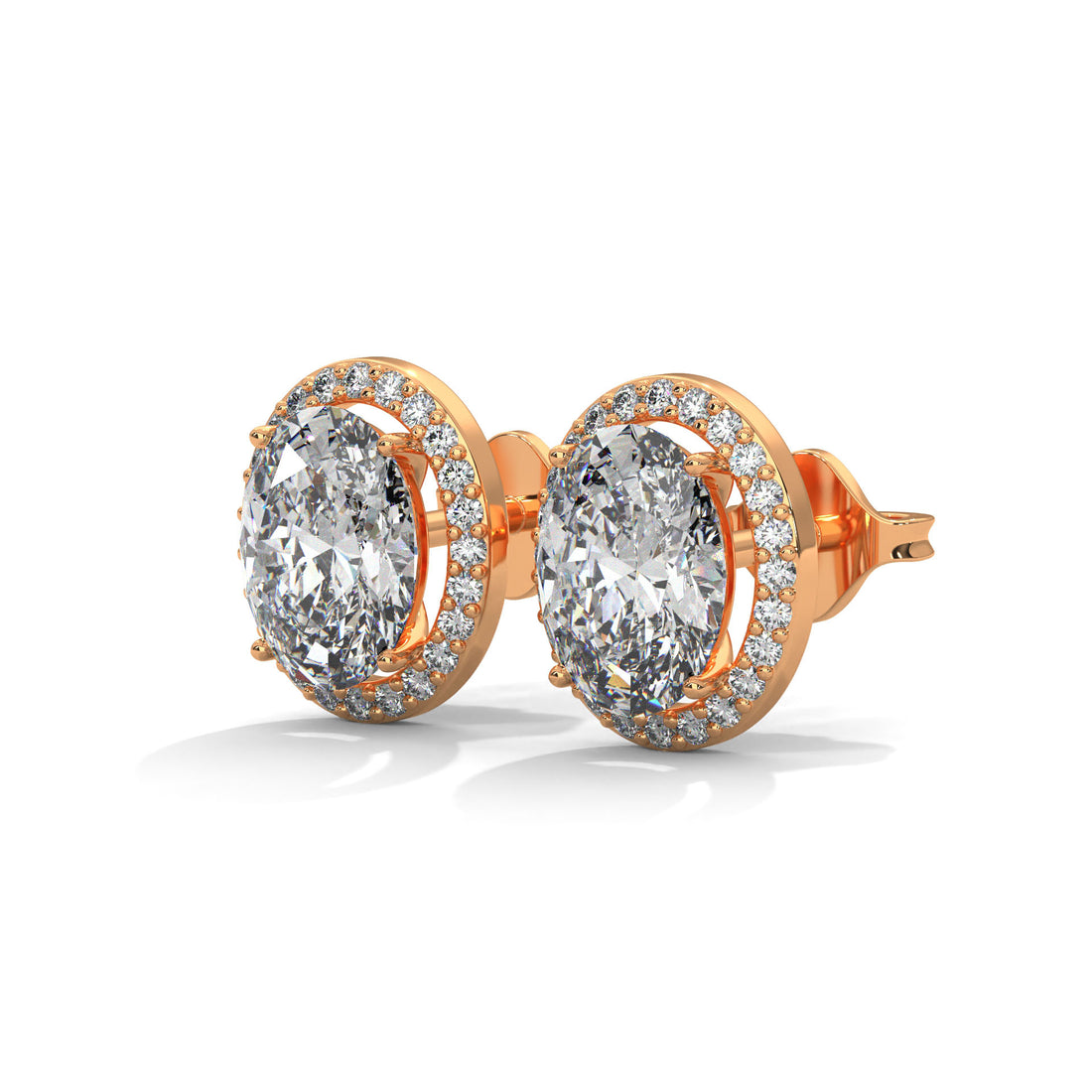 Oval halo earring for women