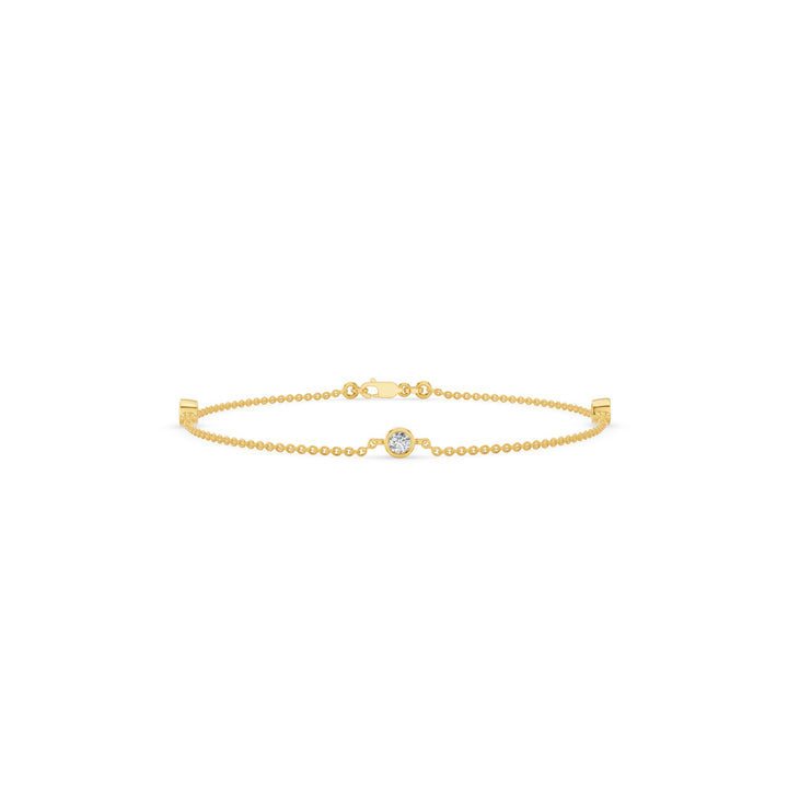 3 Stone Solitaire Diamond Yard Bracelet