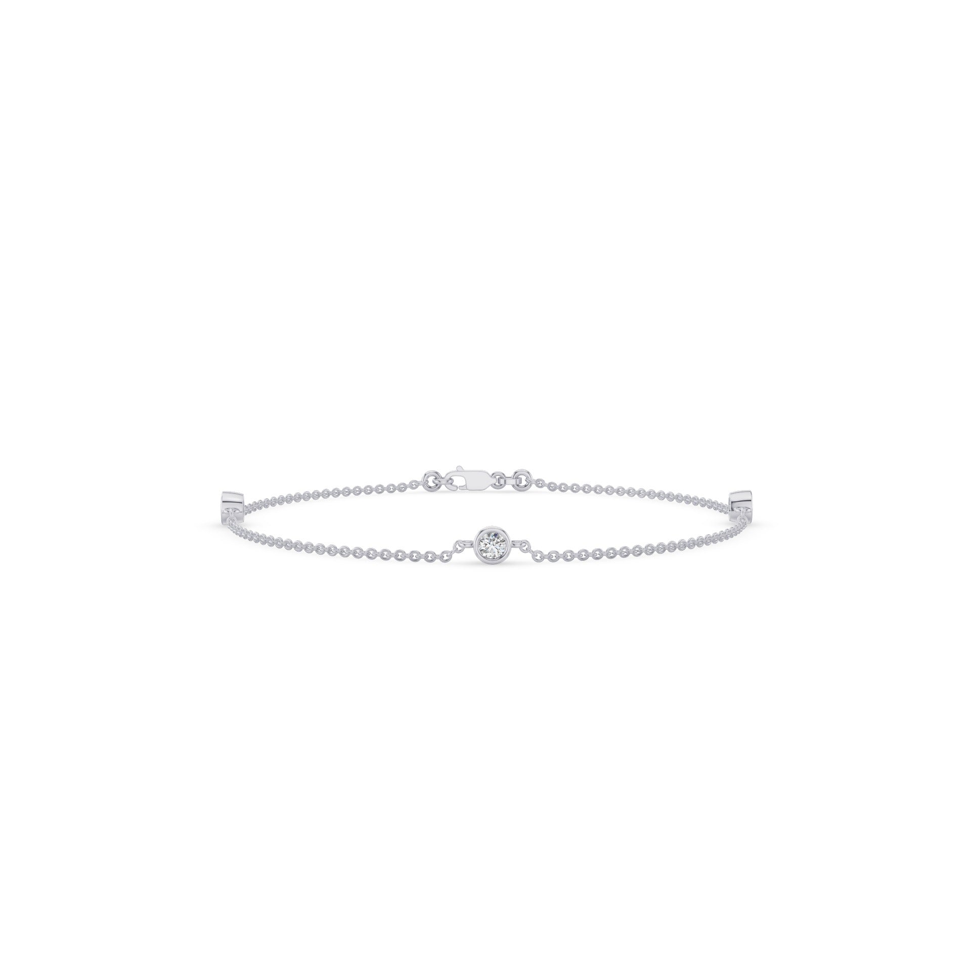 3 Stone Solitaire Diamond Yard Bracelet