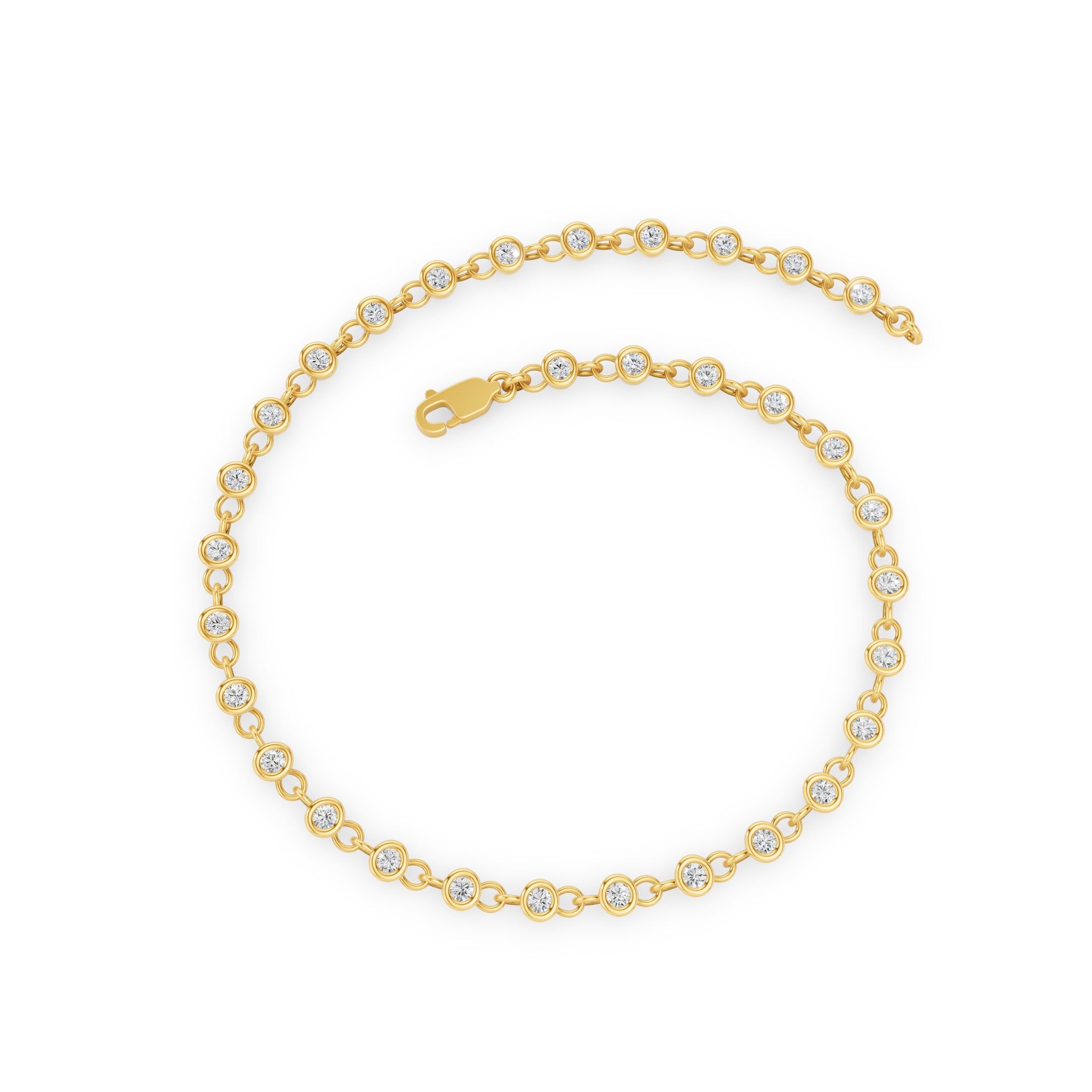 3mm Bezel Diamond Tennis Bracelet