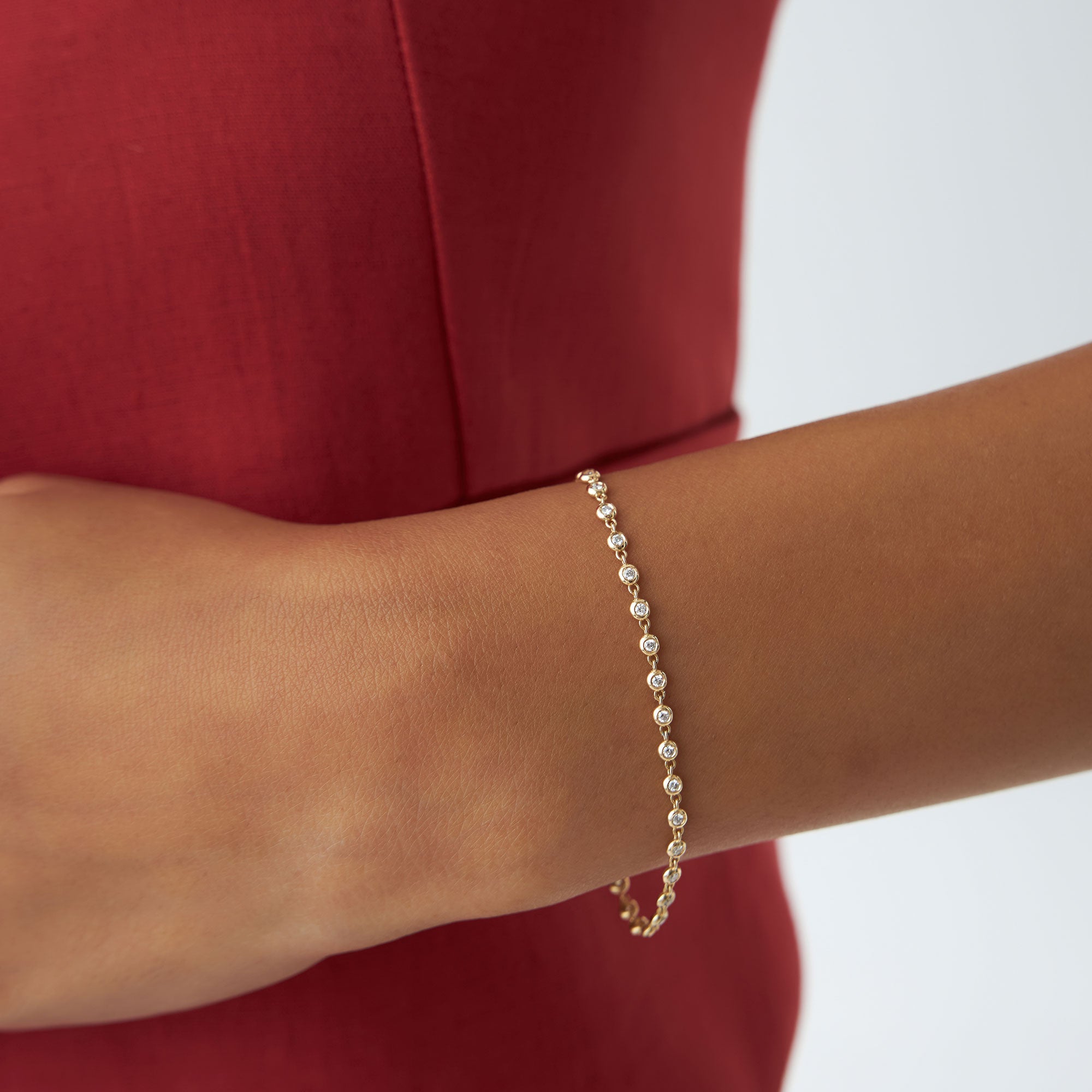 3mm Bezel Diamond Tennis Bracelet