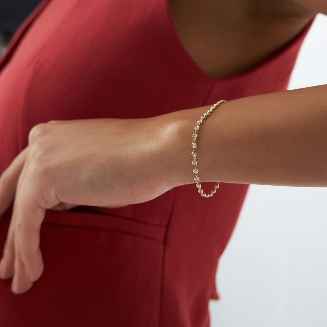 3mm Bezel Diamond Tennis Bracelet