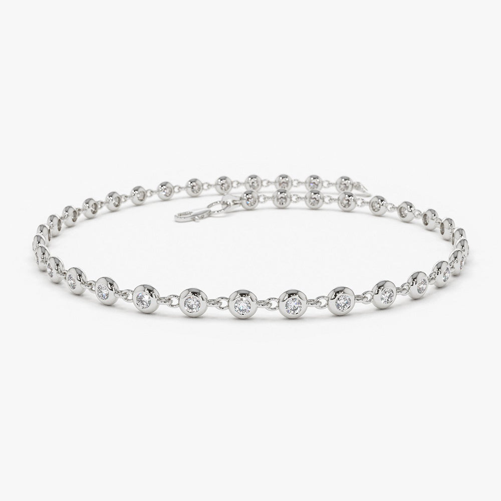 3mm Bezel Diamond Tennis Bracelet