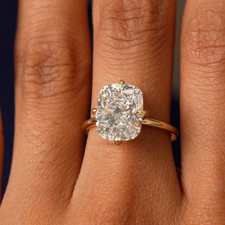 5.00 TCW Cushion Cut Solitaire Lab Grown Diamond Engagement Ring