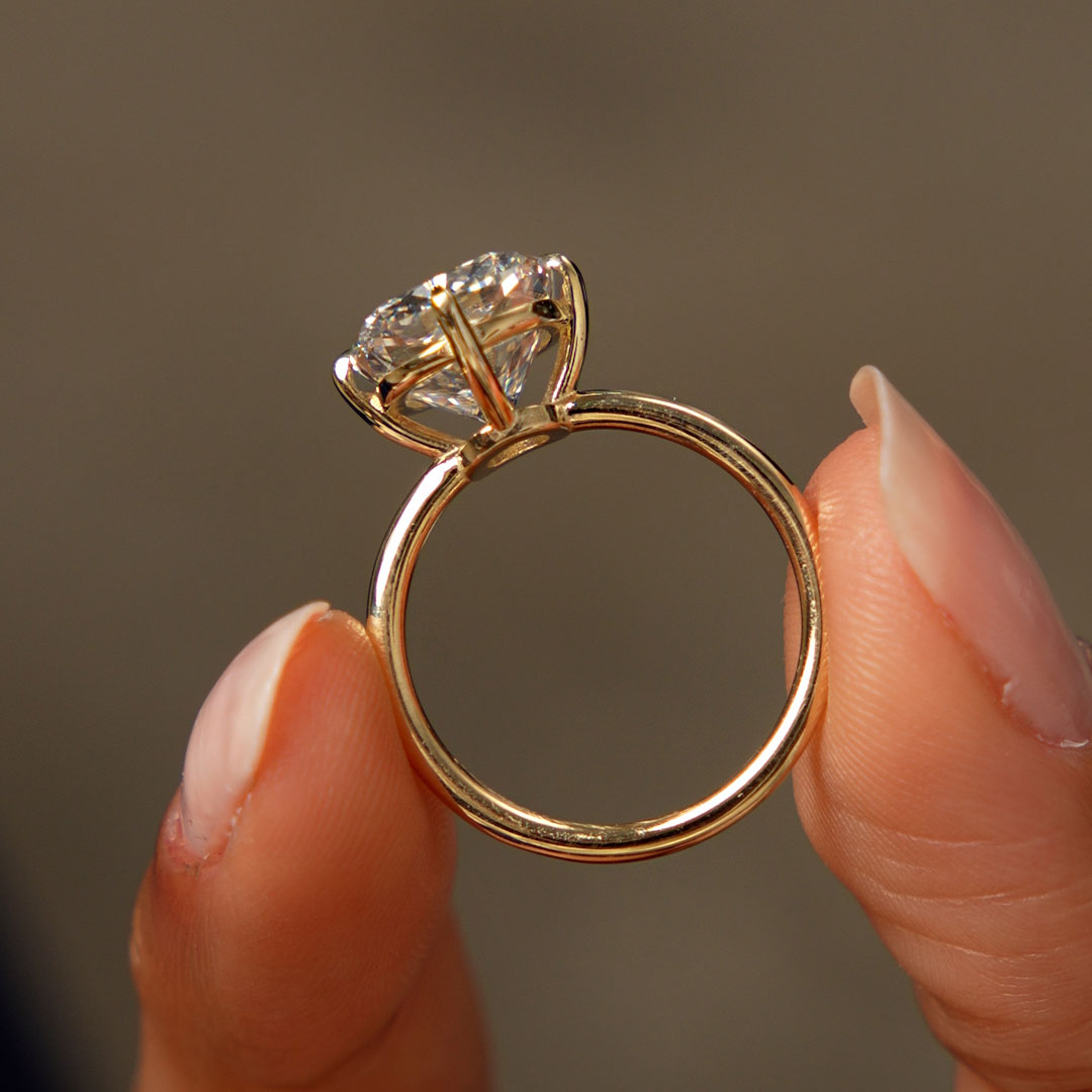 5.00 TCW Cushion Cut Solitaire Lab Grown Diamond Engagement Ring
