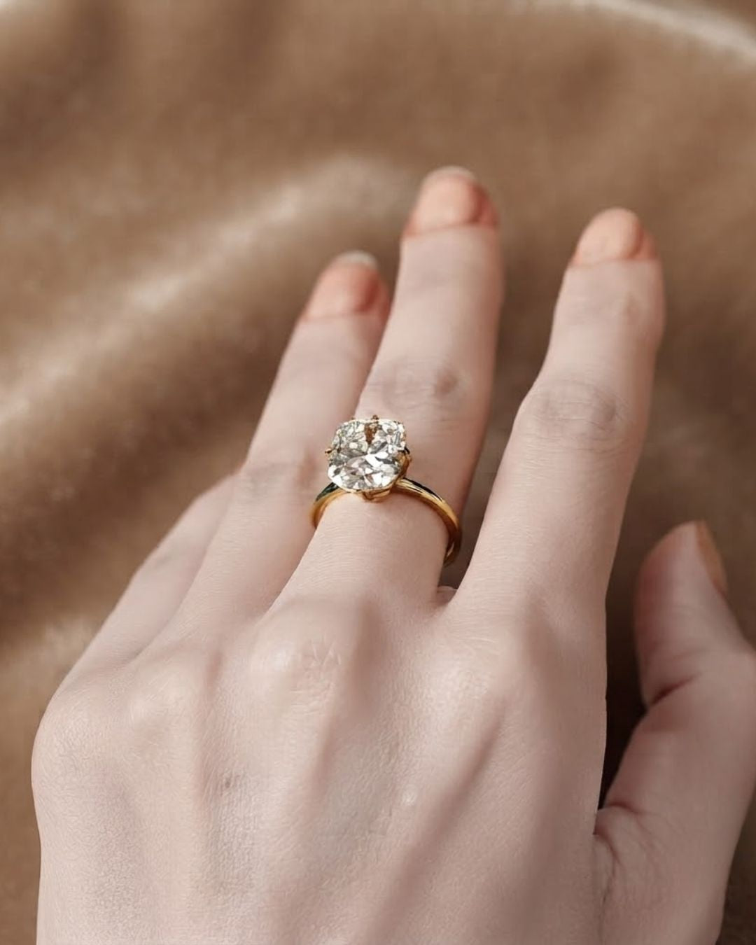 5.00 TCW Cushion Cut Solitaire Lab Grown Diamond Engagement Ring