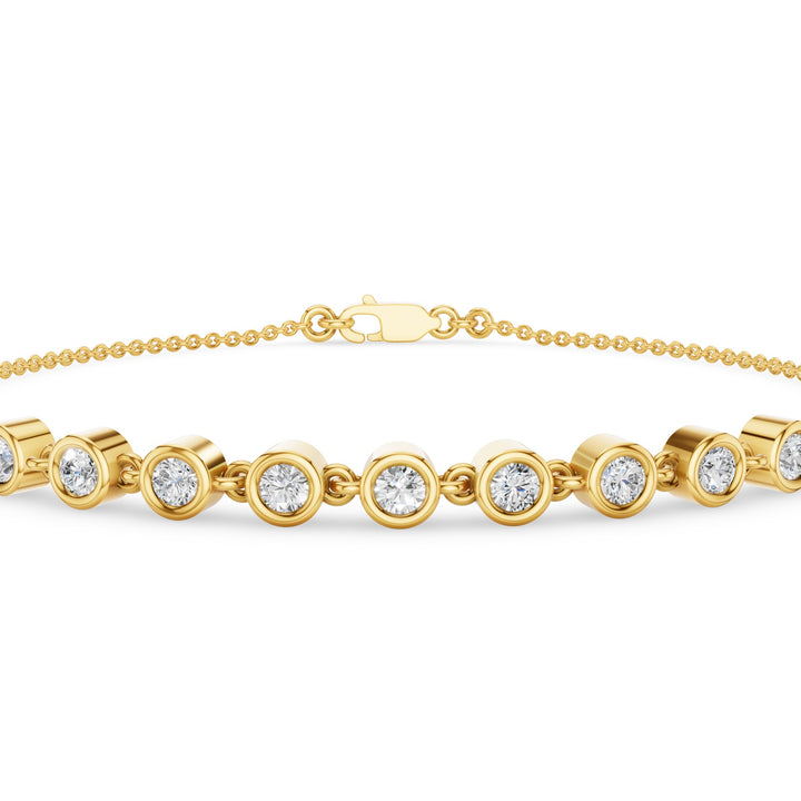 9 Stone Bezel Set Diamond Bracelet