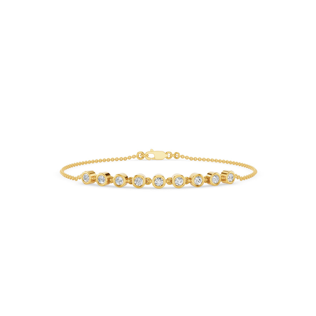 9 Stone Bezel Set Diamond Bracelet