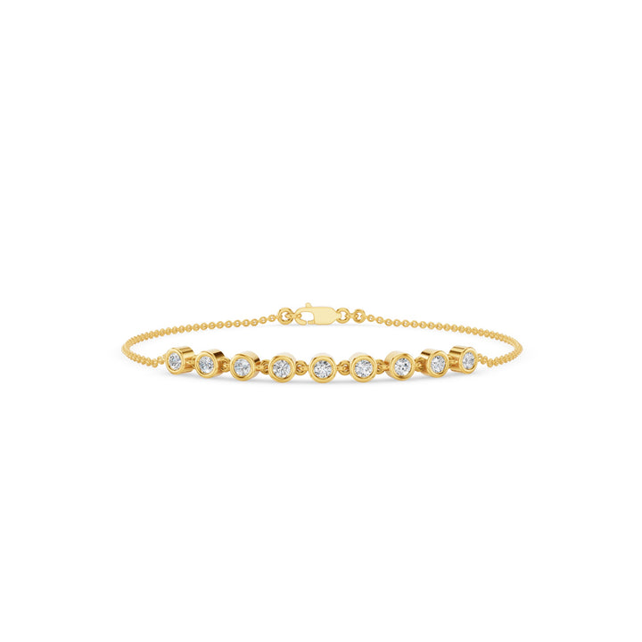 9 Stone Bezel Set Diamond Bracelet