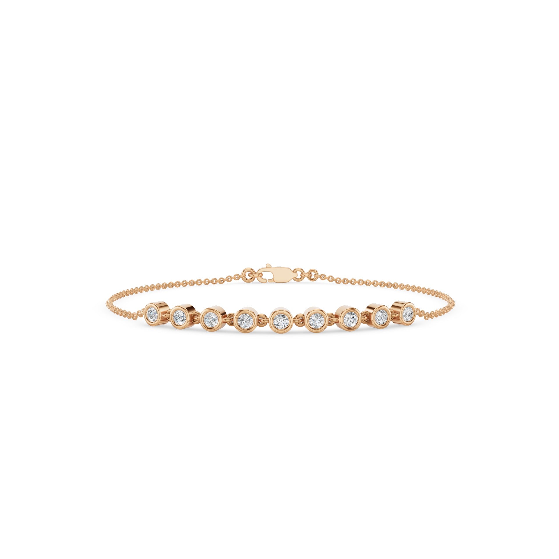 9 Stone Bezel Set Diamond Bracelet