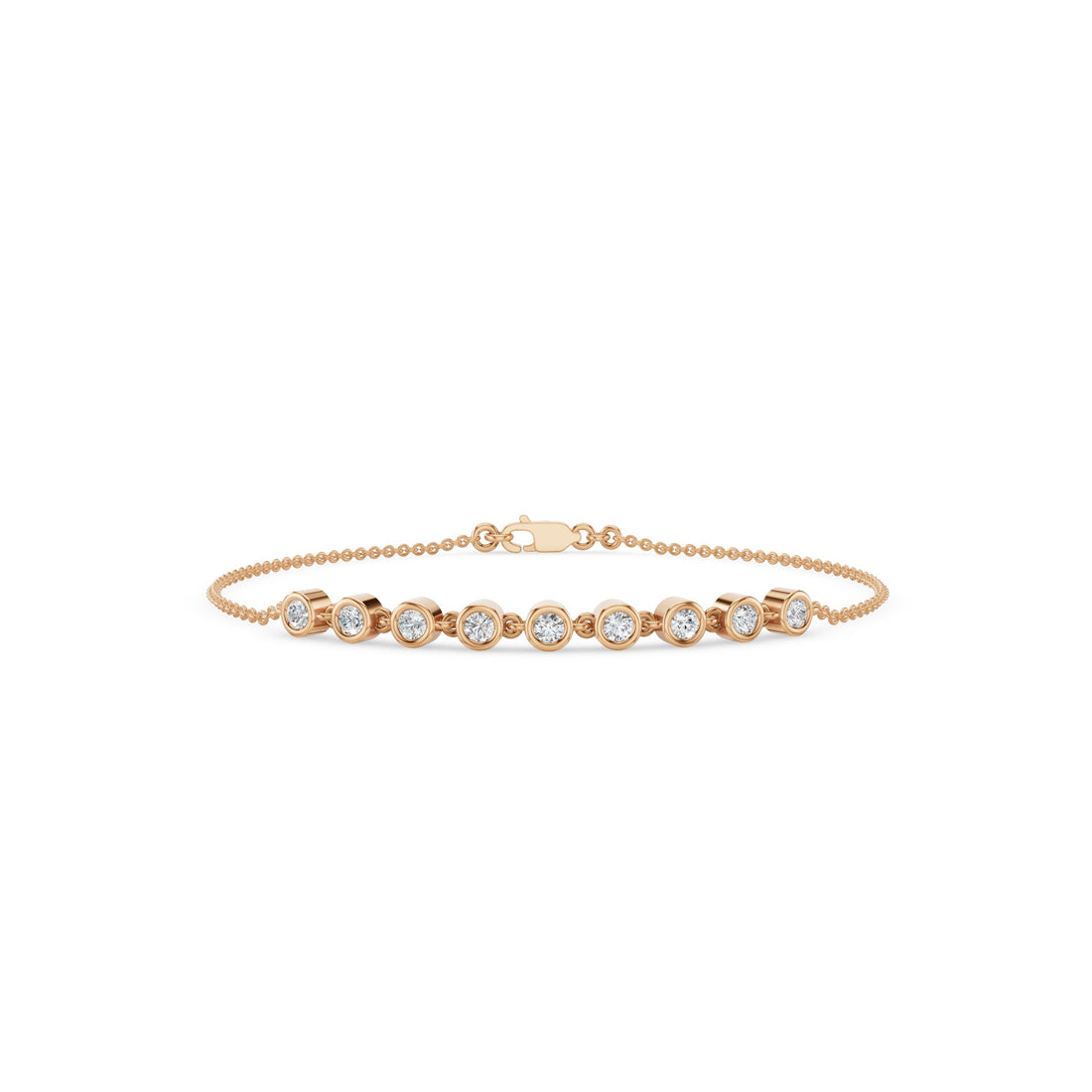 9 Stone Bezel Set Diamond Bracelet