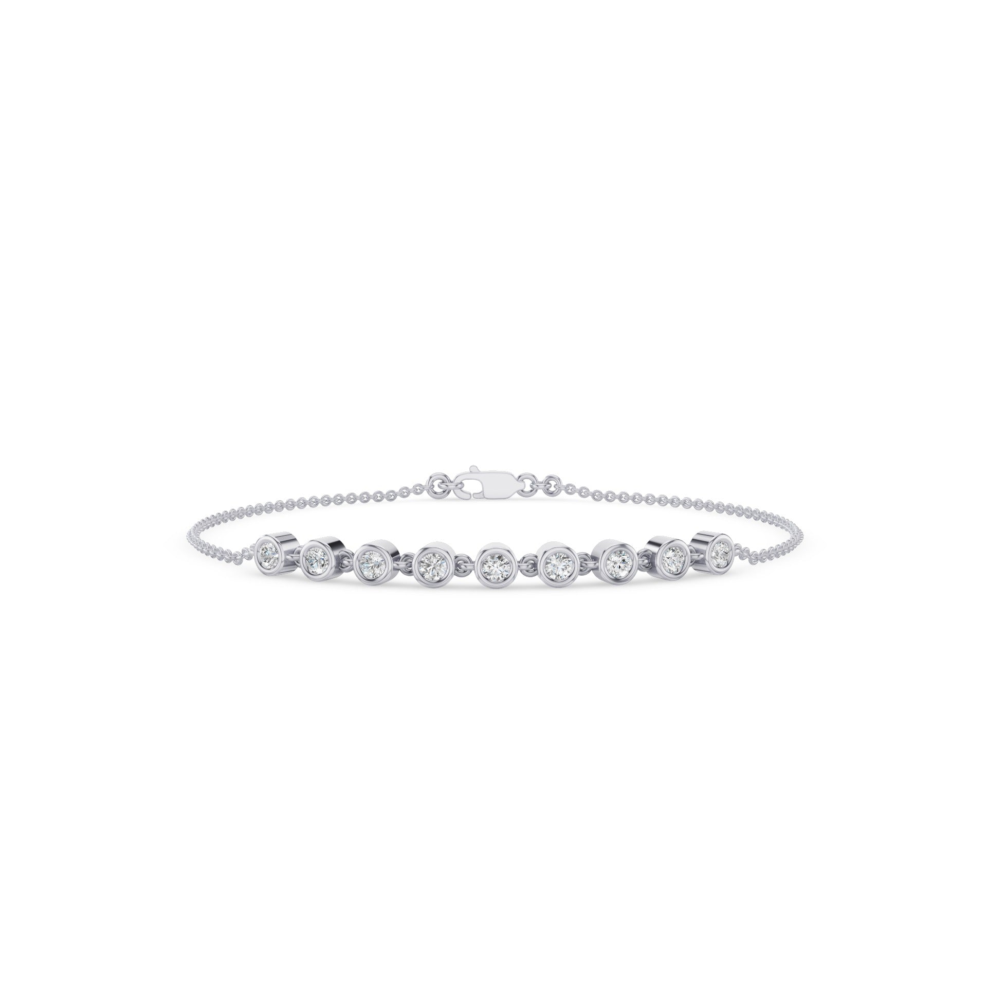 9 Stone Bezel Set Diamond Bracelet
