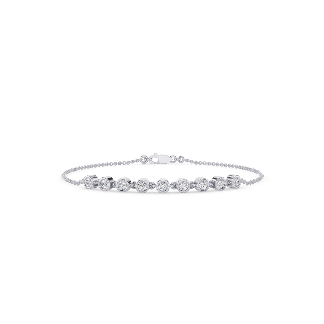 9 Stone Bezel Set Diamond Bracelet