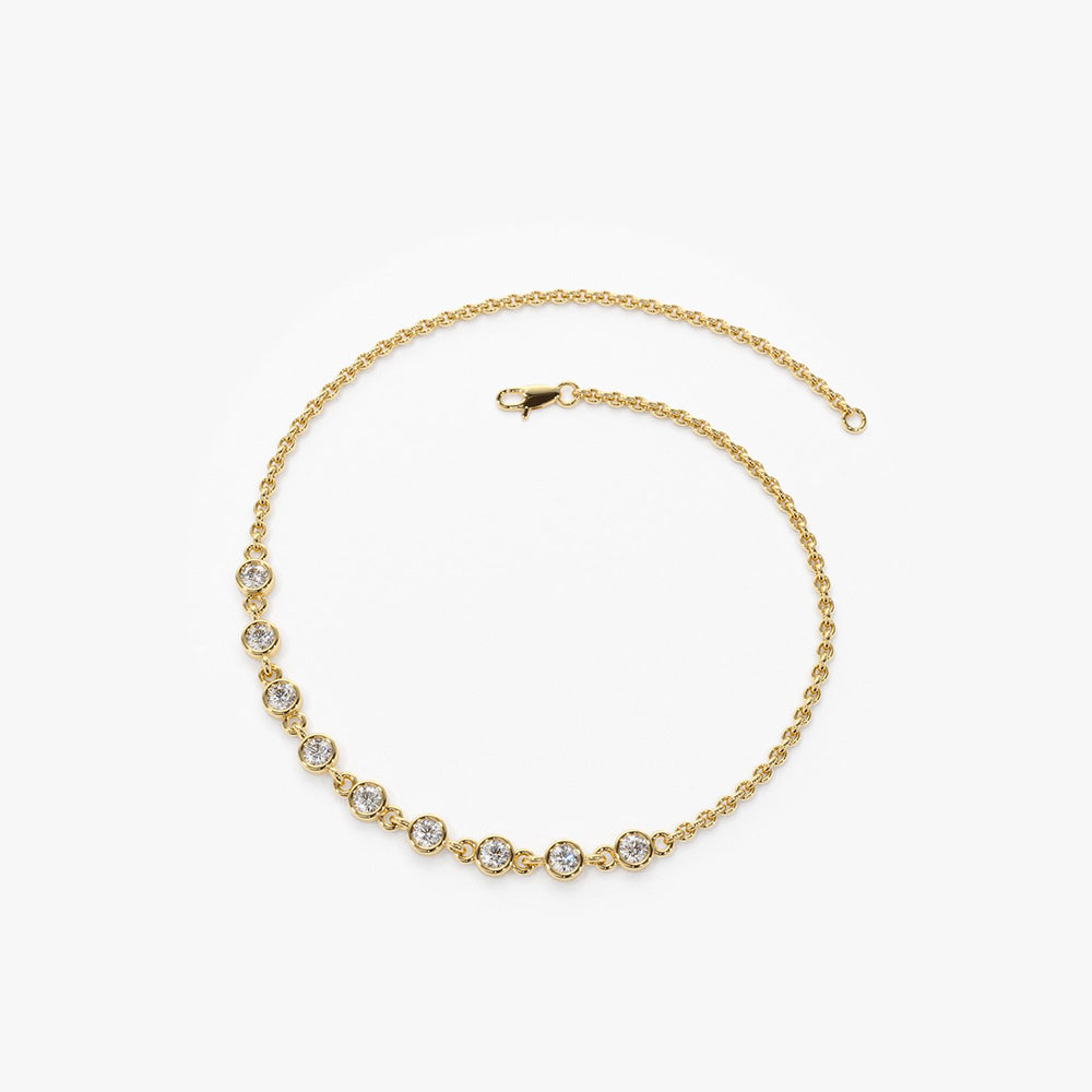 9 Stone Bezel Set Diamond Bracelet