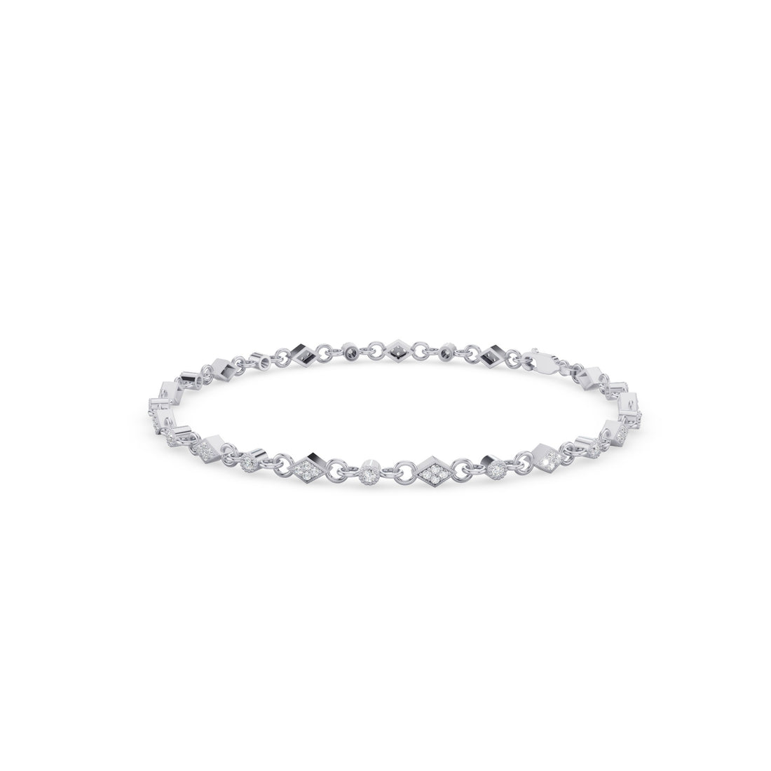 Art Deco Gold Diamond Milgrain Link Bracelet