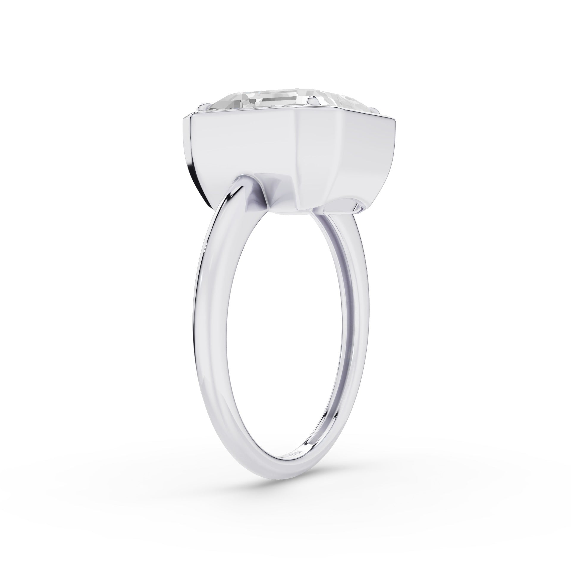 Asscher Cut Lab Grown Diamond Engagement Ring