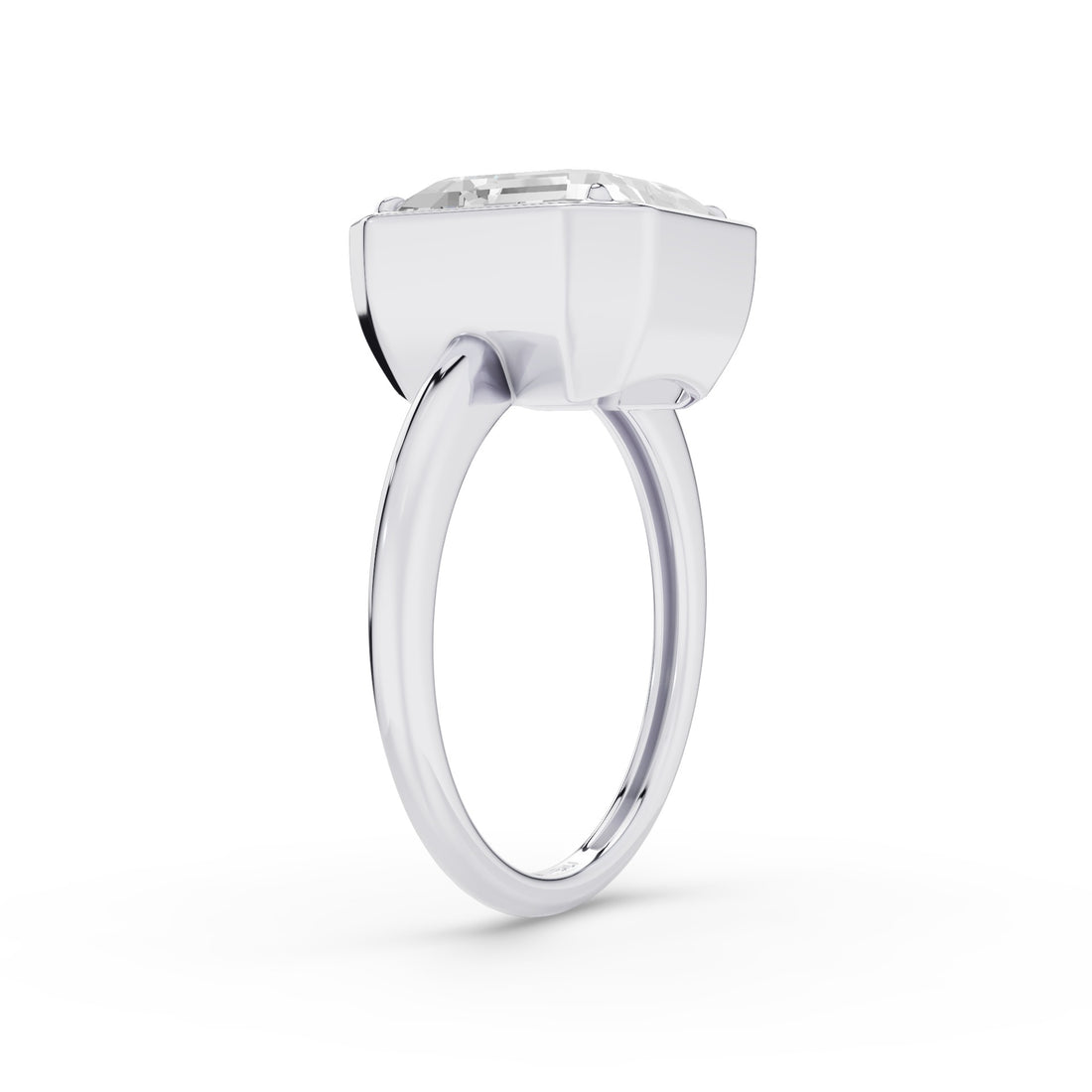 Asscher Cut Lab Grown Diamond Engagement Ring