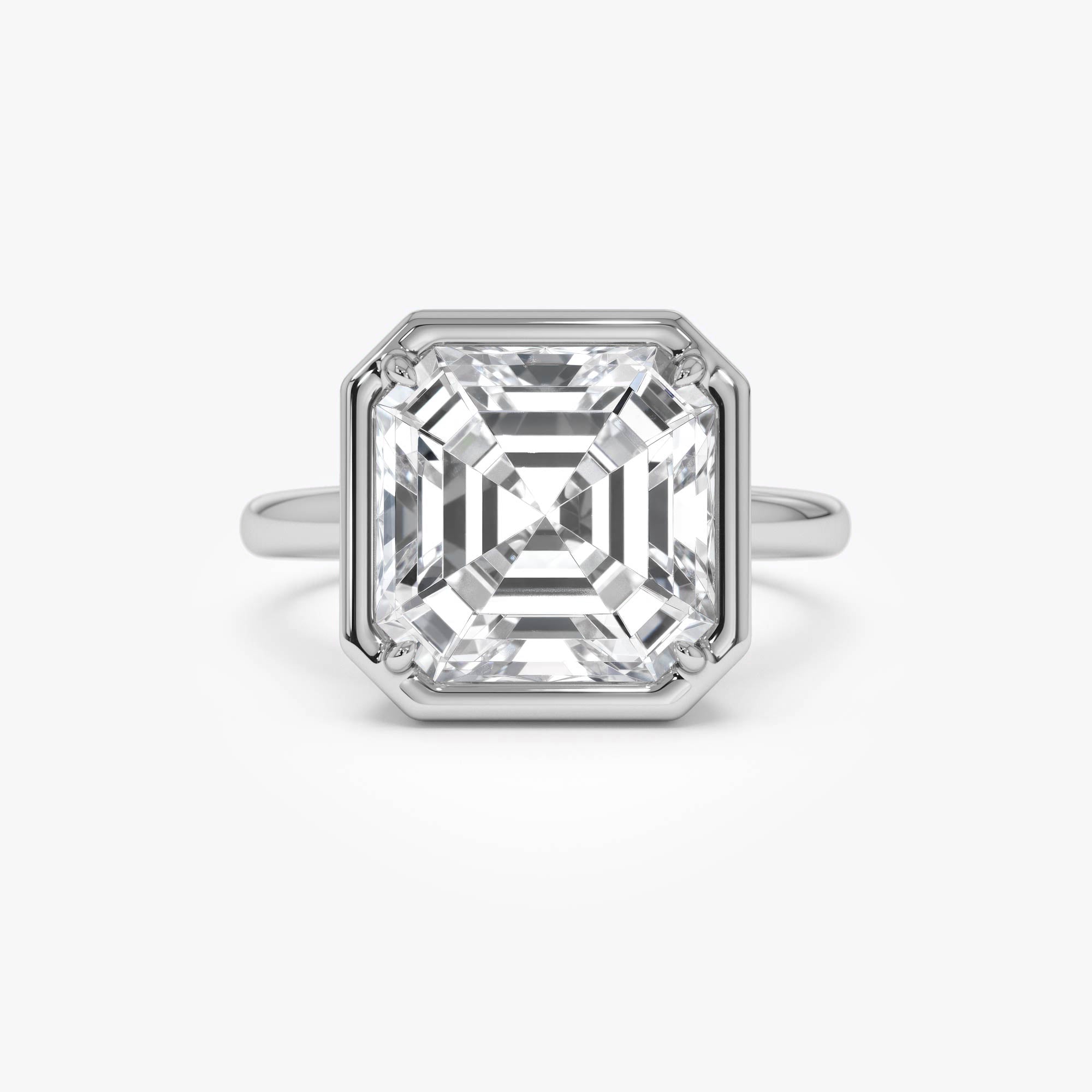 Asscher Cut Lab Grown Diamond Engagement Ring