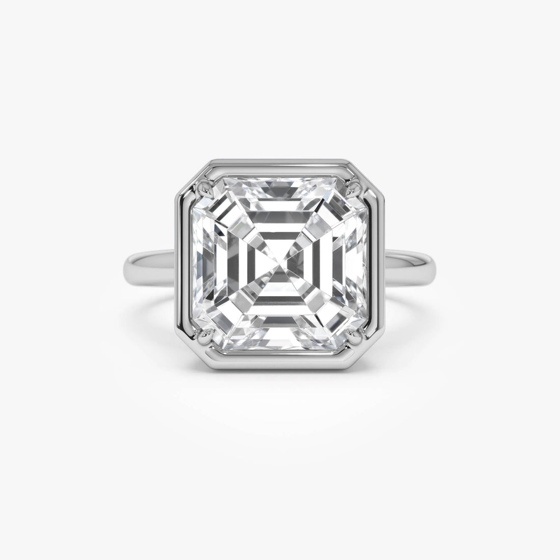 Asscher Cut Lab Grown Diamond Engagement Ring