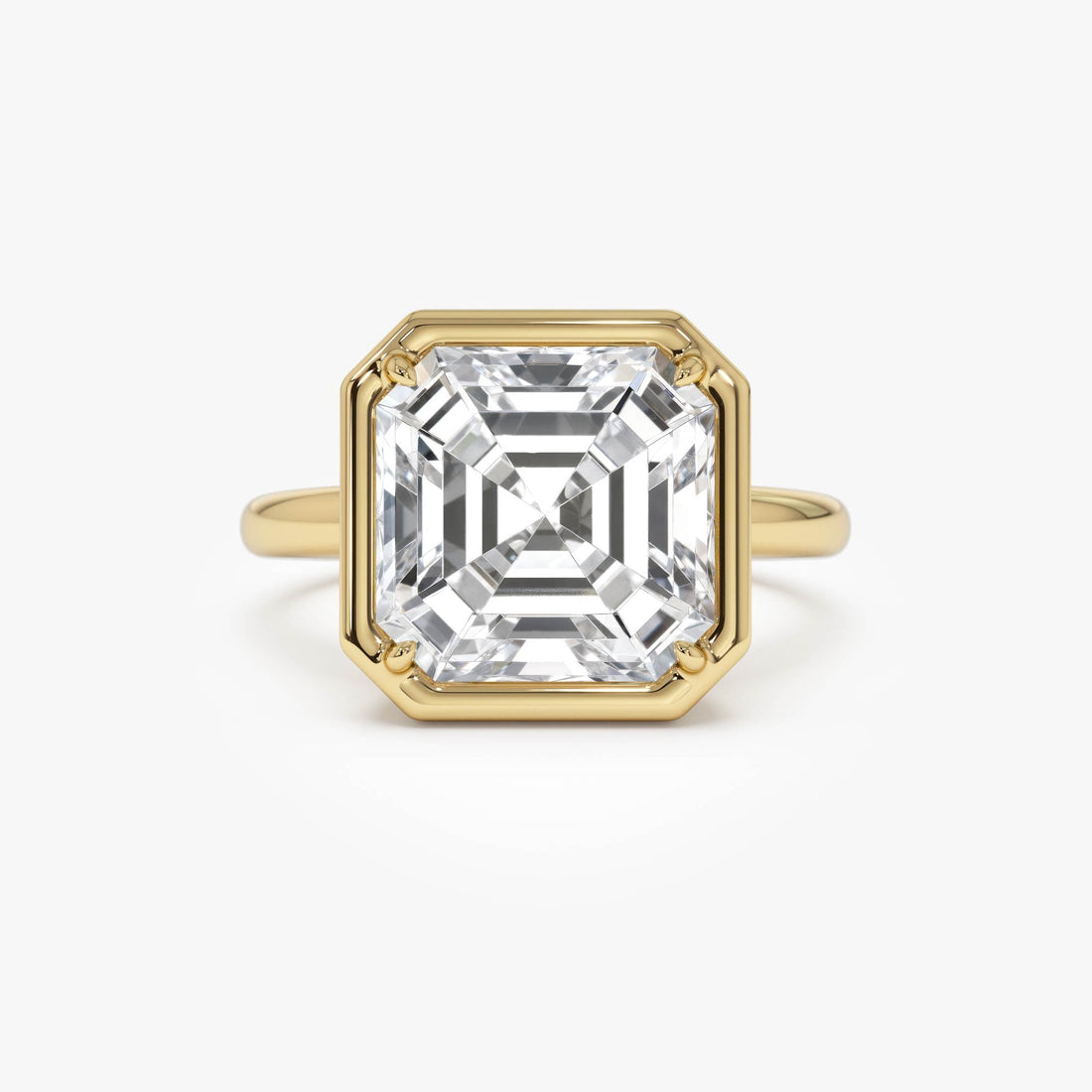 Asscher Cut Lab Grown Diamond Engagement Ring
