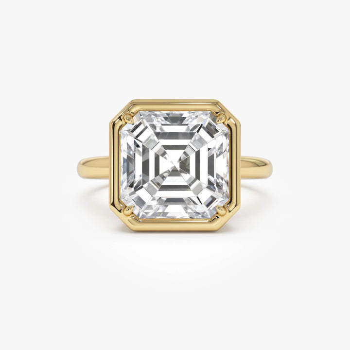 Asscher Cut Lab Grown Diamond Engagement Ring