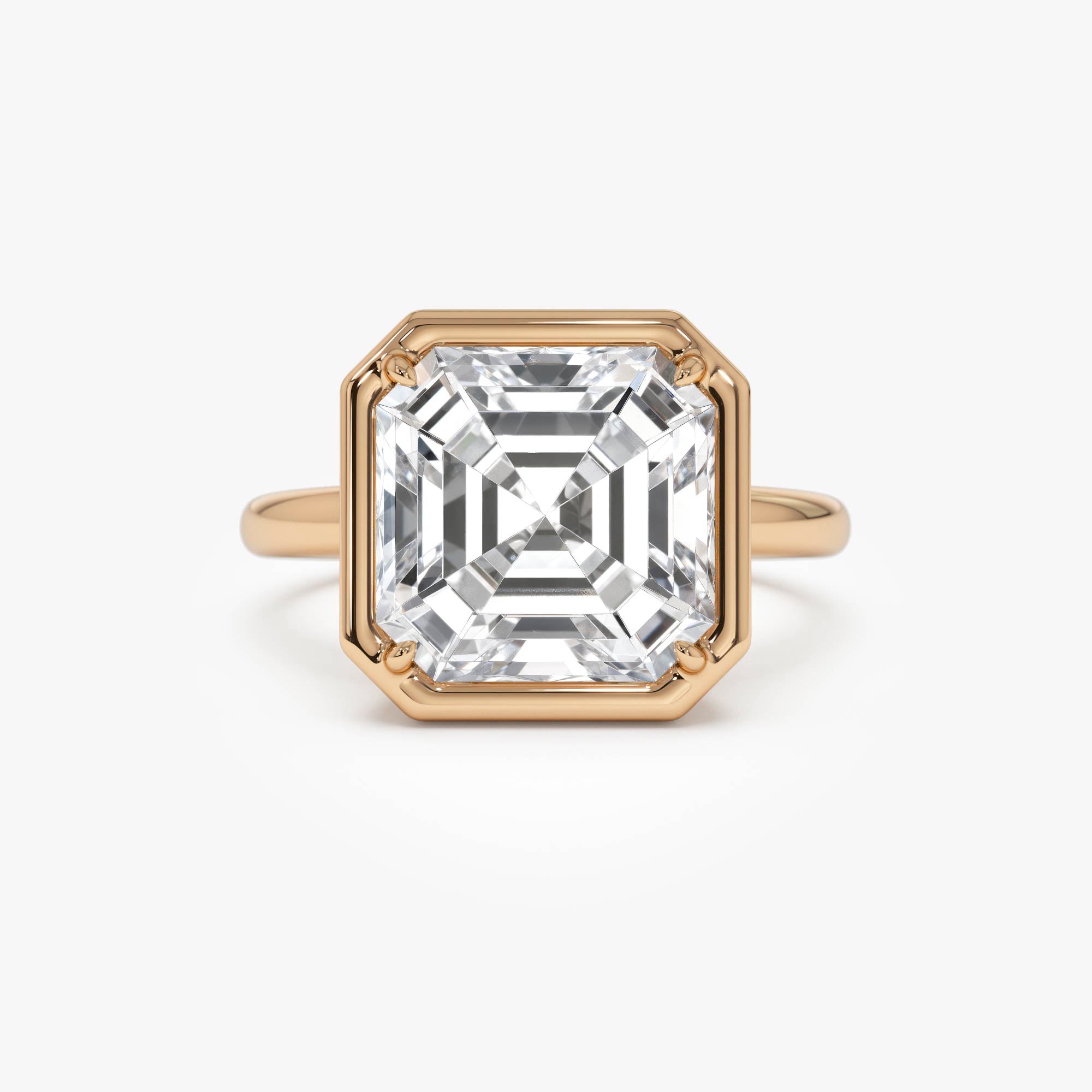 Asscher Cut Lab Grown Diamond Engagement Ring