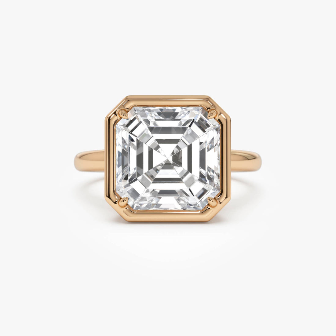 Asscher Cut Lab Grown Diamond Engagement Ring