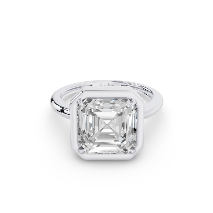 Asscher Cut Lab Grown Diamond Engagement Ring