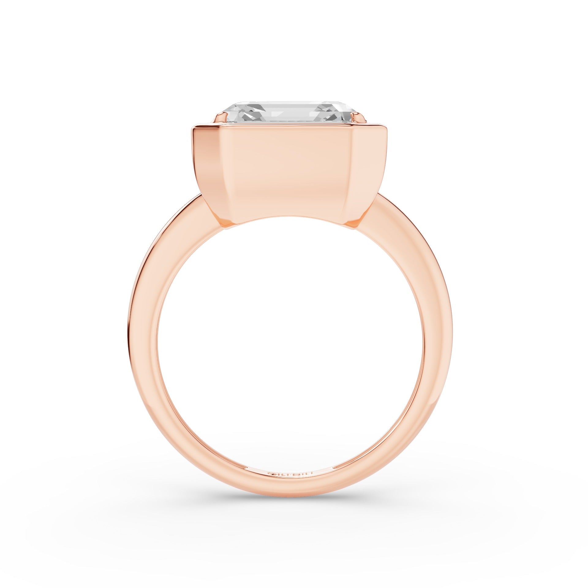 Asscher Cut Lab Grown Diamond Engagement Ring
